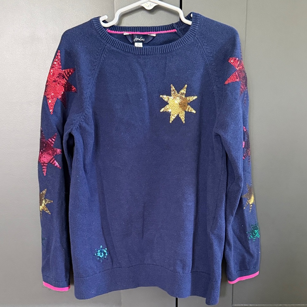 Joules Girls Navy Star Sweater